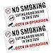 Price comparison product image 2 x T55E Taxi Minicab Stickers No Smoking Eating Drinking Signs CCTV In Operation Warning Decals Hackney Mini Cab External Labels for Tinted Windows or Bodywork