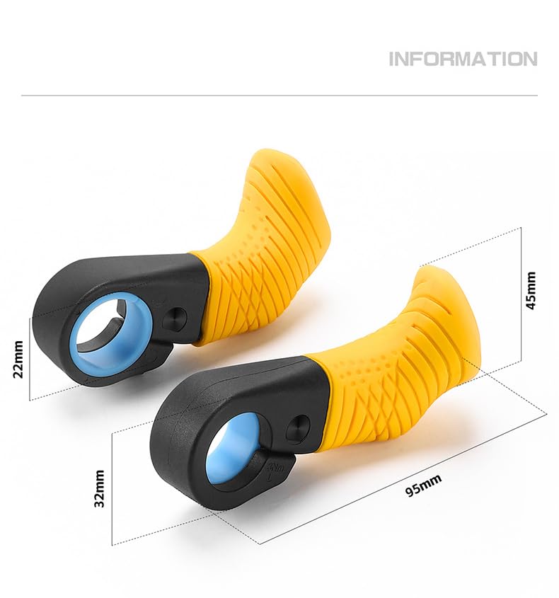 koga fahrrad zubehör DIALFA Fahrrad-Daumengriffe für Kinsei Road, Griffstütze, Ergonomisches Formen Daumengriff, rutschfeste Komfort-Pads, schnell installiertes Design Zubehör,B Blue Sport & Freizeit Cube Stereo Hybrid 120 Adult Batterie:Upgrade 545 Wh
