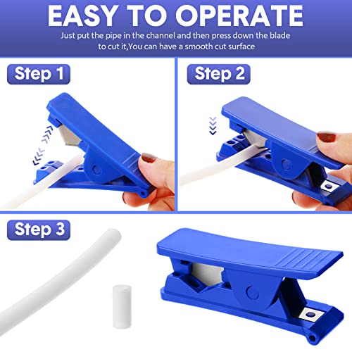Image of 9 Pieces PTFE Plastic Tubing Cutter Hose Tube Cutter Pipe Accurate Tube Cutting Tool for Nylon PVC PU Tubing and Hose Cut up to 3 /4 Inch OD (Blue)