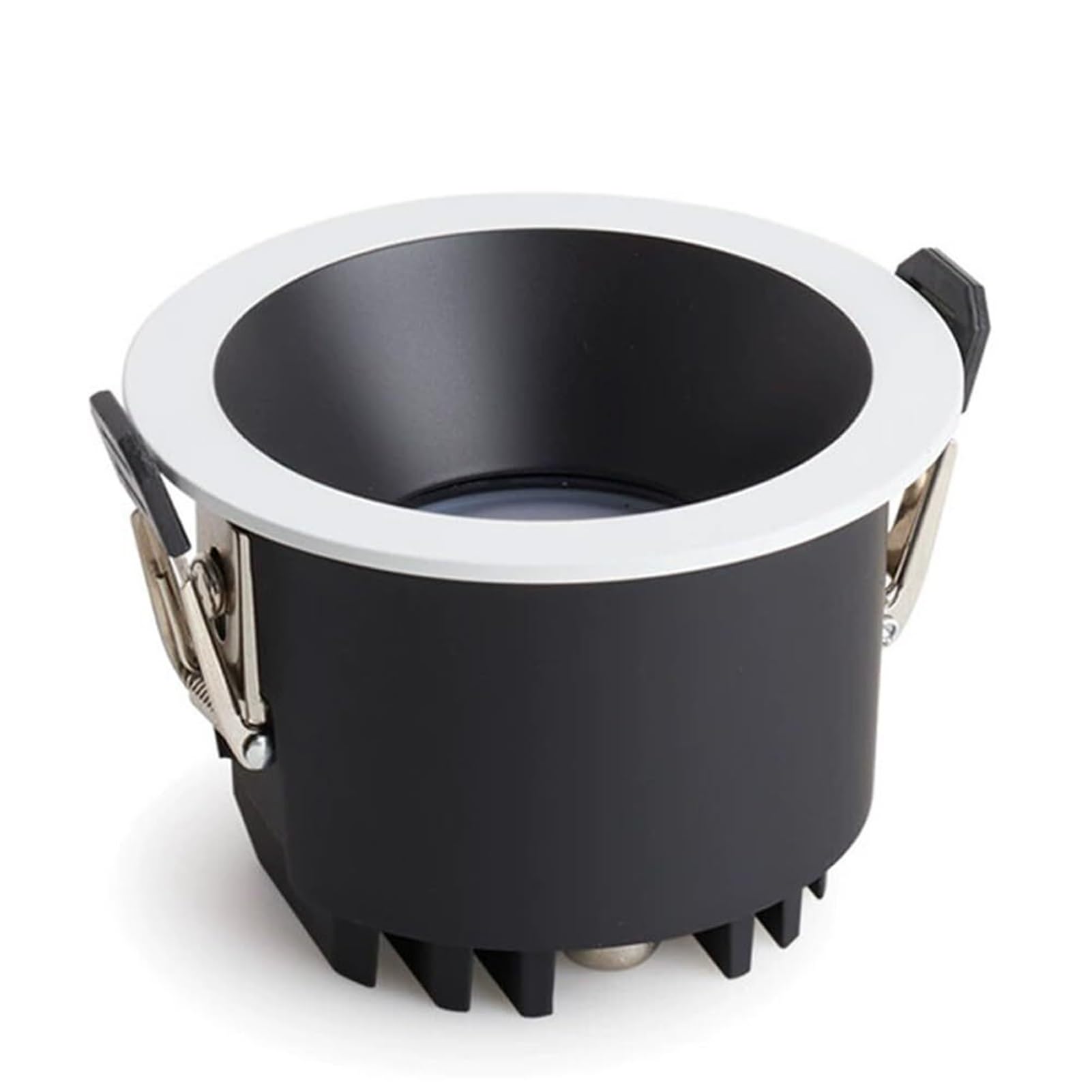 Anti Glare Recessed Downlight 3000K 4000K 6000K Selectable Round Trim Baffle 90 CRI Narrow Trim Waterproof Aluminum Cut Size 75 Mm(6000K)