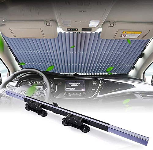 Image of Car Windshield Shades for Front Window, Retractable Automotive Sunshades Car Heat Sun UV Protector Cover for Keep Your Vehicle Cool, Fits Various Car Windshields Automotive Sunshades (26 inch)