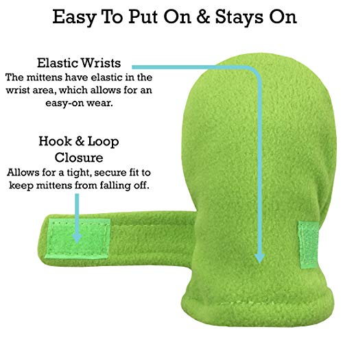 Image of N'Ice Caps Little Kids and Baby Easy-On Sherpa Lined Fleece Mittens - 2 Pair Pack