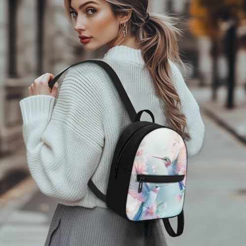 HUGS IDEA Hummingbird Backpack for Women Small Polyester Backpack for Lady Mini Backpacks for Women Travel Daypack Tote Bag for Teen Girls Rucksack for Work Outdoor Sports3