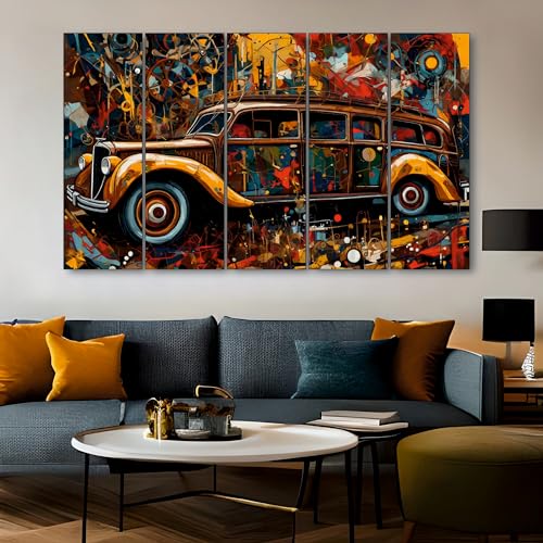 Image of The Castle Decor Vinatge Multicolour Painting With Frame 5 Big Size (36x60) wall Art for Living Room,bedroom,drawing Room,hotels-digital Painting