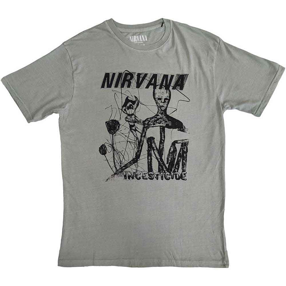 Nirvana T Shirt Incesticide Stacked Band Logo Official Unisex XL Green
