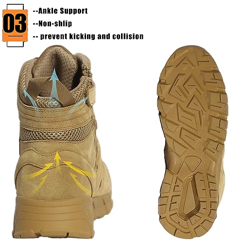 BPKW Men's Hiking Trekking Backpacking Leather Boots Mountaineering Motorcycle Shoes Casual Work Boots4