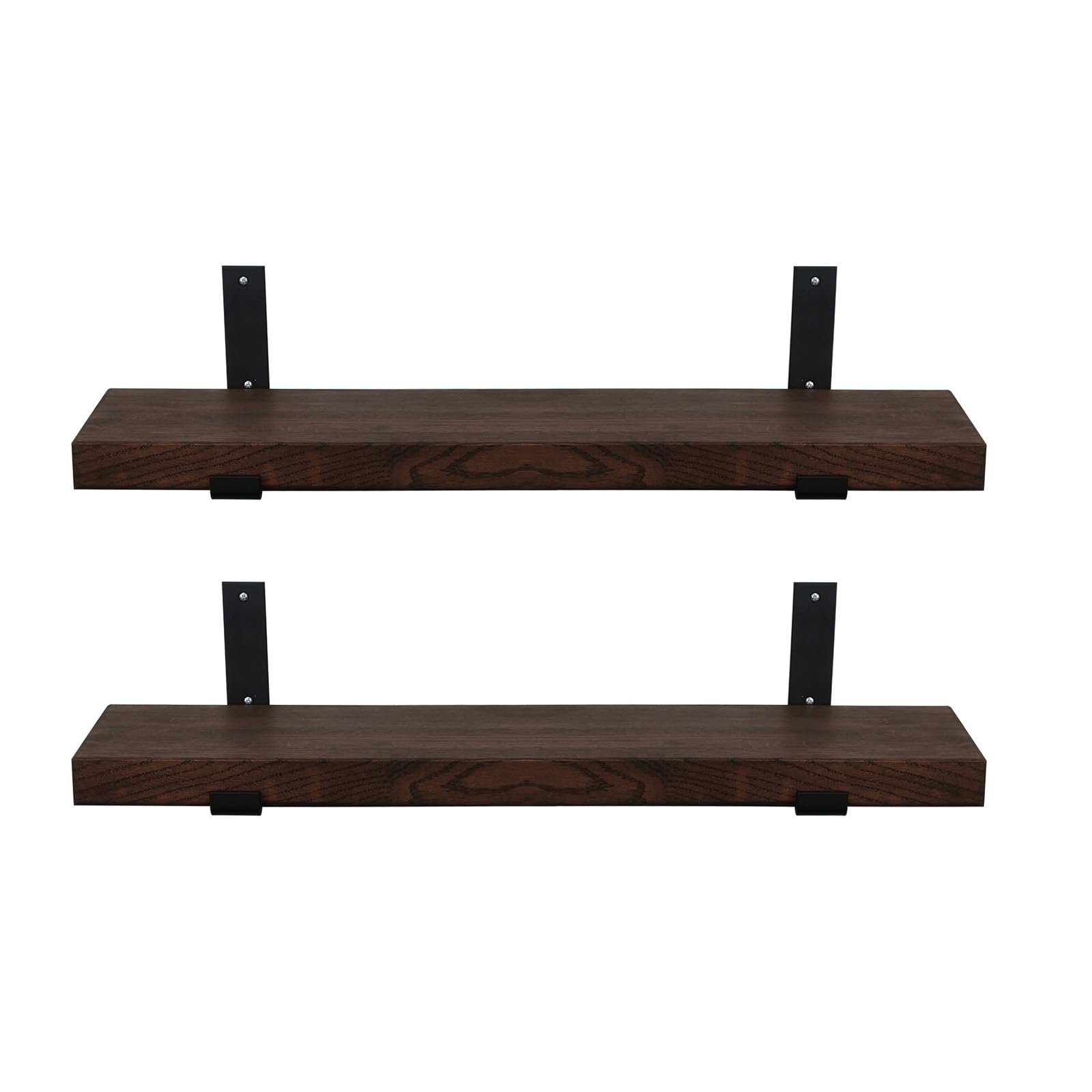 CONSDAN Floating Shelves for Wall Mounted Book Shelf Hanging Shelves Floating Bookshelf for Bedroom, Bathroom, Living Room, Kitchen USA Grown Solid Hardwood, Oak 24x7.5x1.5 in (Set of 2)