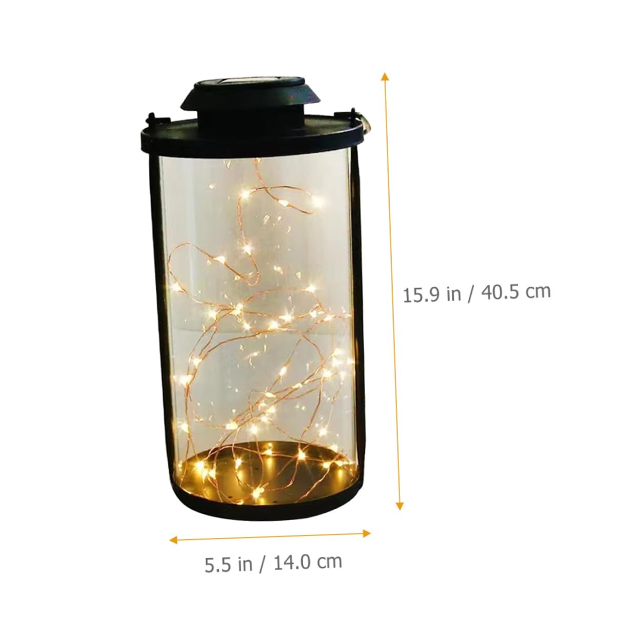 Baluue LED Kupferdraht Lichterkette mit 50 LED Lampen Ip65 Automatische Dämmerungsschaltung Tragbar aus Eisen und Glas für Garten und Terrasse