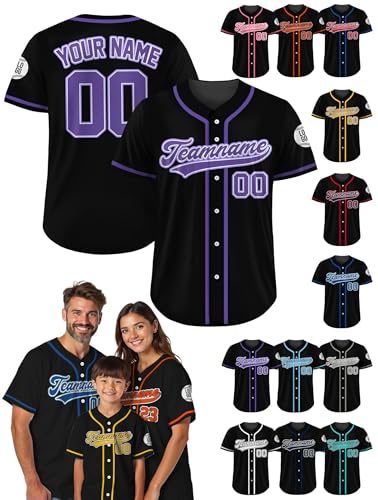 Jersey personalizado de béisbol para hombres, mujeres y jóvenes, camiseta deportiva con nombre, número y logo de equipo miniatura 1