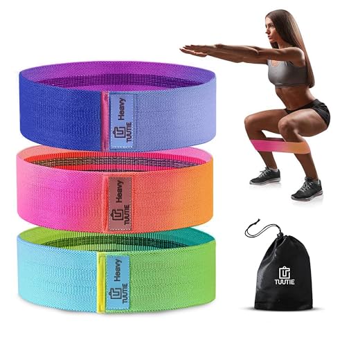 TUUTIE Non-Slip Resistance Bands - Durable Fabric Exercise Bands for Glute Workouts - Lightweight & Compact with 3 Levels - Resistance Bands for Working Out - No Equipment Needed