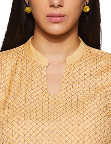 Image of Rangriti Beige Viscose A Line Kurta for Women