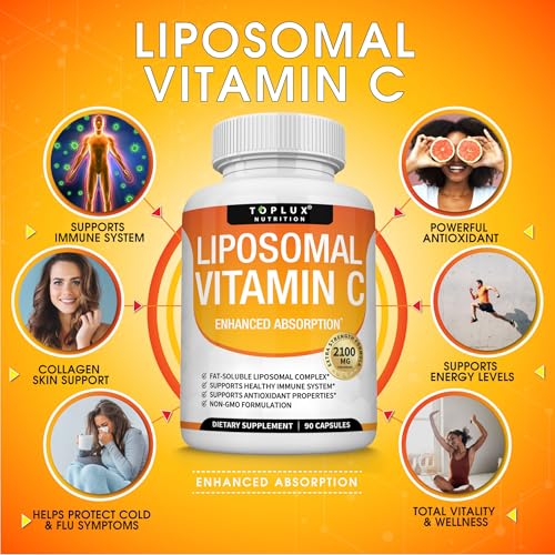 Liposomal Vitamin C 2100mg High Absorption Fat Soluble VIT C - Immune Support Collagen Booster Immunity Defense & Powerful Antioxidant, MCT Oil & Sunflower Lecithin, Acsorbic Acid, Vegan Non-GMO - Thumbnail 2