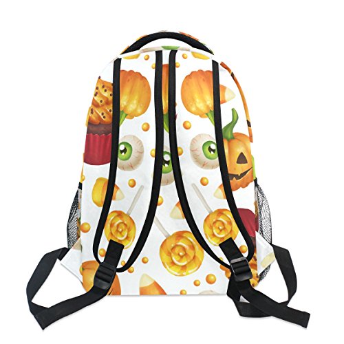 Mochila escolar Halloween Dia de Ação de Graças Abóbora Açucareiro Olhos Outono