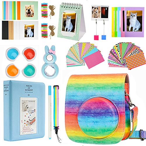 Cpano Mini 11 Camera Accessories Bundles Compatible with Instax Mini 11 with Camera Case/Book Album/Selfie Len/Wall Hanging Frames/Stickers/Pen(13 in 1)(Color)