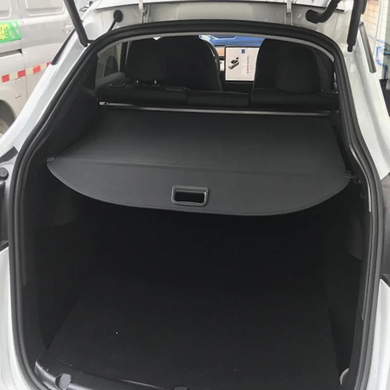 Genérico Juego Fundas Maletero Cubierta Organizadora Cortina Maletero Coche para Tesla para Modelo Y Juniper 2025-2026, Estante Trasero Funda retráctil Maletero(Canvas)