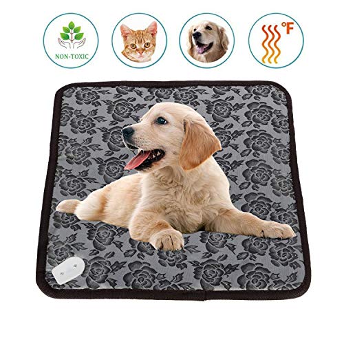 YILVV Manta Eléctrica para Perros y Gatos,Almohadillas Térmicas Eléctricas Ajustable a Prueba de Agua Manta Mat Cama para Perro(45x45cm)