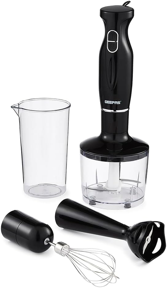 Geepas 4in1 Hand Blender with Electric Whisk, 860ML Vegetable Chopper
