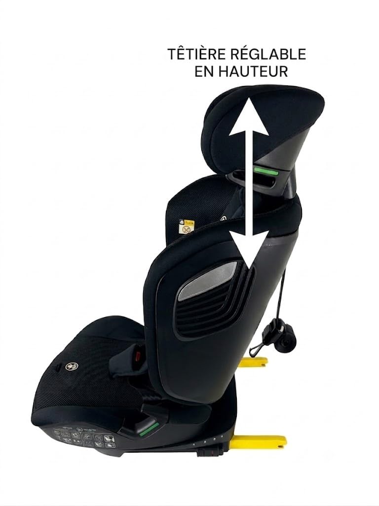 Nania Nevada, Siège auto isofix, ou ceinture, inclinable, et pliable, Isize 76-150cm, groupe 1/2/3 (9-36kg), protection latérale- housse confort
