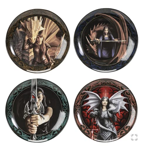 Assiettes à dessert porcelaine Warrior Maidens vaisselle originale