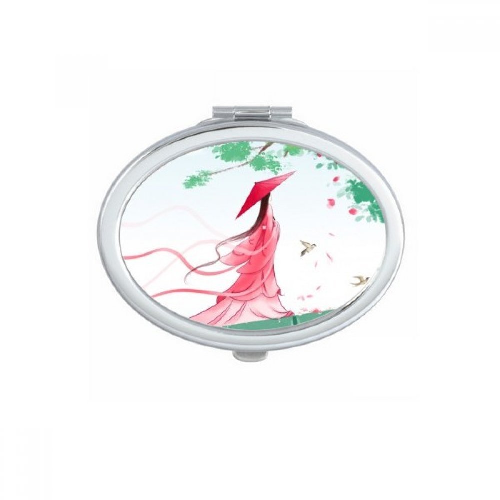 Miroir ovale de style aquarelle à offrir comme petit cadeau mignon et original pour elle