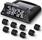 GUTA Tire Pressure Monitoring System for RV - 8 Sensor TPMS for Trailer, 7 Alarm Modes, Large Screen, Endurance Battery Life, Long Sensing Distance, Wireless Sensor Pairing, 2022 Update Version