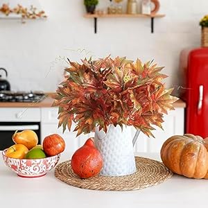 N&T NIETING 2PCS Artificial Maple Bushes, Artificial Silk Maple Leaf Shrubs Faux Fall Leaf Stems Autumn Faux Plants with Stem for Indoor Outdoor Home Kitchen Wedding Thanksgiving Fall Decor NT NIETING 2PCS Artificial Maple Bushes Artificial Silk Maple Leaf Shrubs Faux Fall Leaf Stems Autumn Faux Plants with Stem for Indoor Outdoor Home Kitchen Wedding Thanksgiving Fall Decor