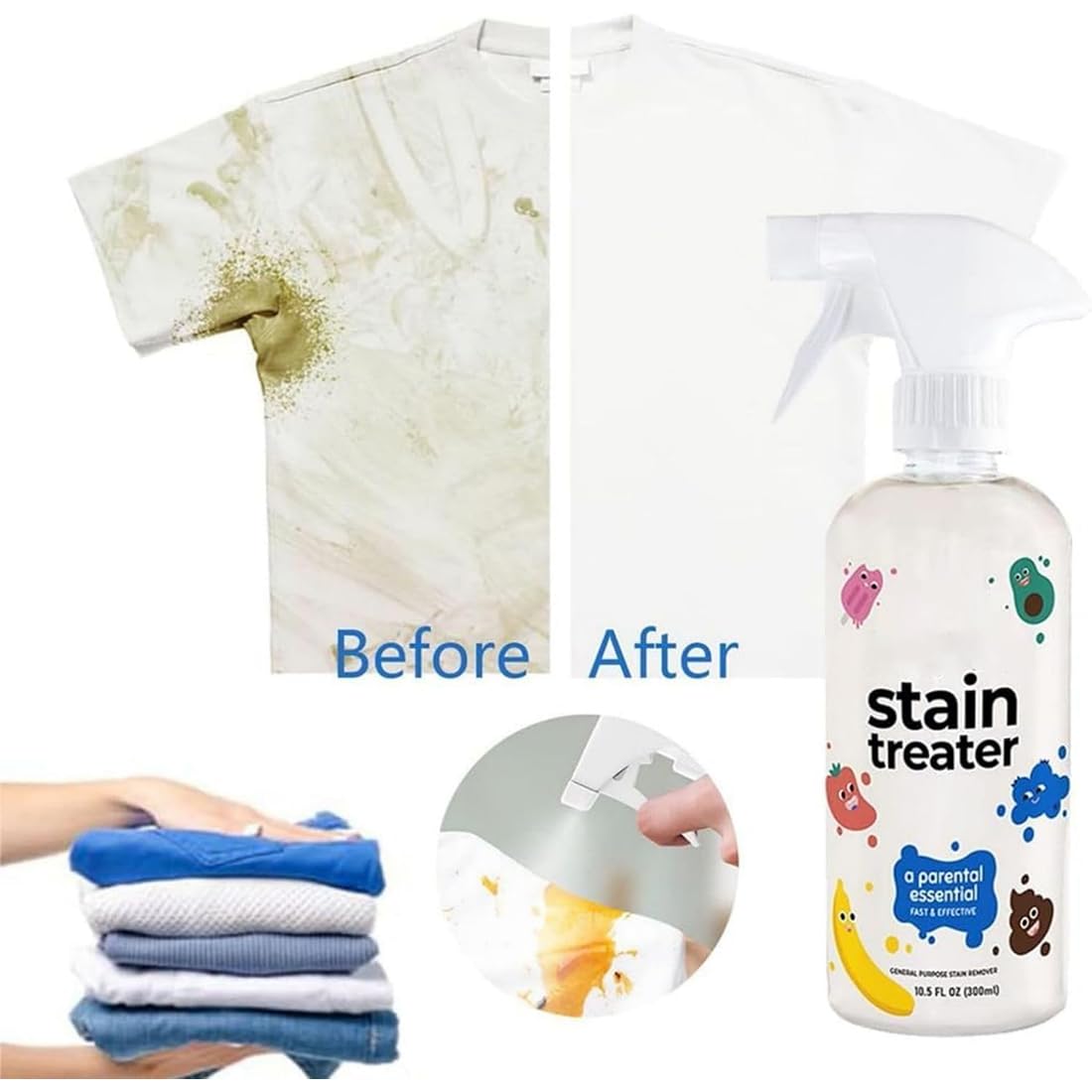 Stain Treater Spray, 300ml Stain Treater, Fleckenentferner Kleidung, Gallseife, Wäschefleckenentferner Für Kleidung, Polst (2 Stücke)