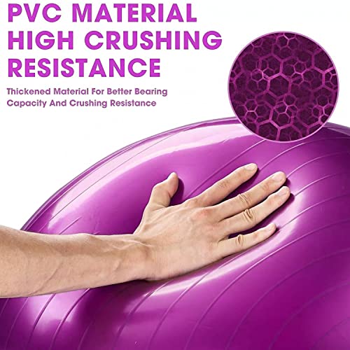 Image of FirstFit Extra Thick Exercise Yoga Ball, Fitness and Stability Ball to Improve Posture, Balance, Yoga, Pilates, Core, Fitness Exercise Training Balance Yoga Class Core(Size-65 CM, Pink)