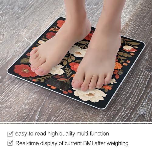 Báscula de baño digital con diseño flor vintage miniatura 5