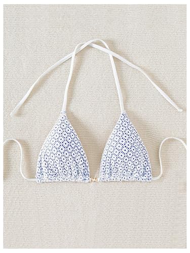 SOLY HUX Women's Halter Bikini Tops Summer String Triangle Bathing Suit Swimsuit Top Only4