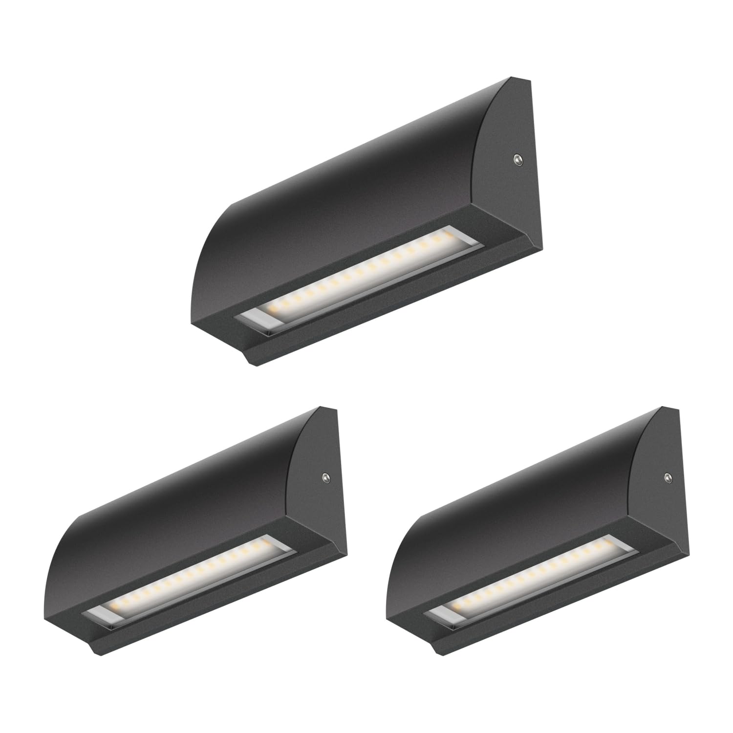 ledscom.de 4 LED wall Light/Staircase Light SEGIN for Outdoors, IP54, Flat, Downlight, Black matt, Angular, 6.2 W, 566lm, Warm White — view 36