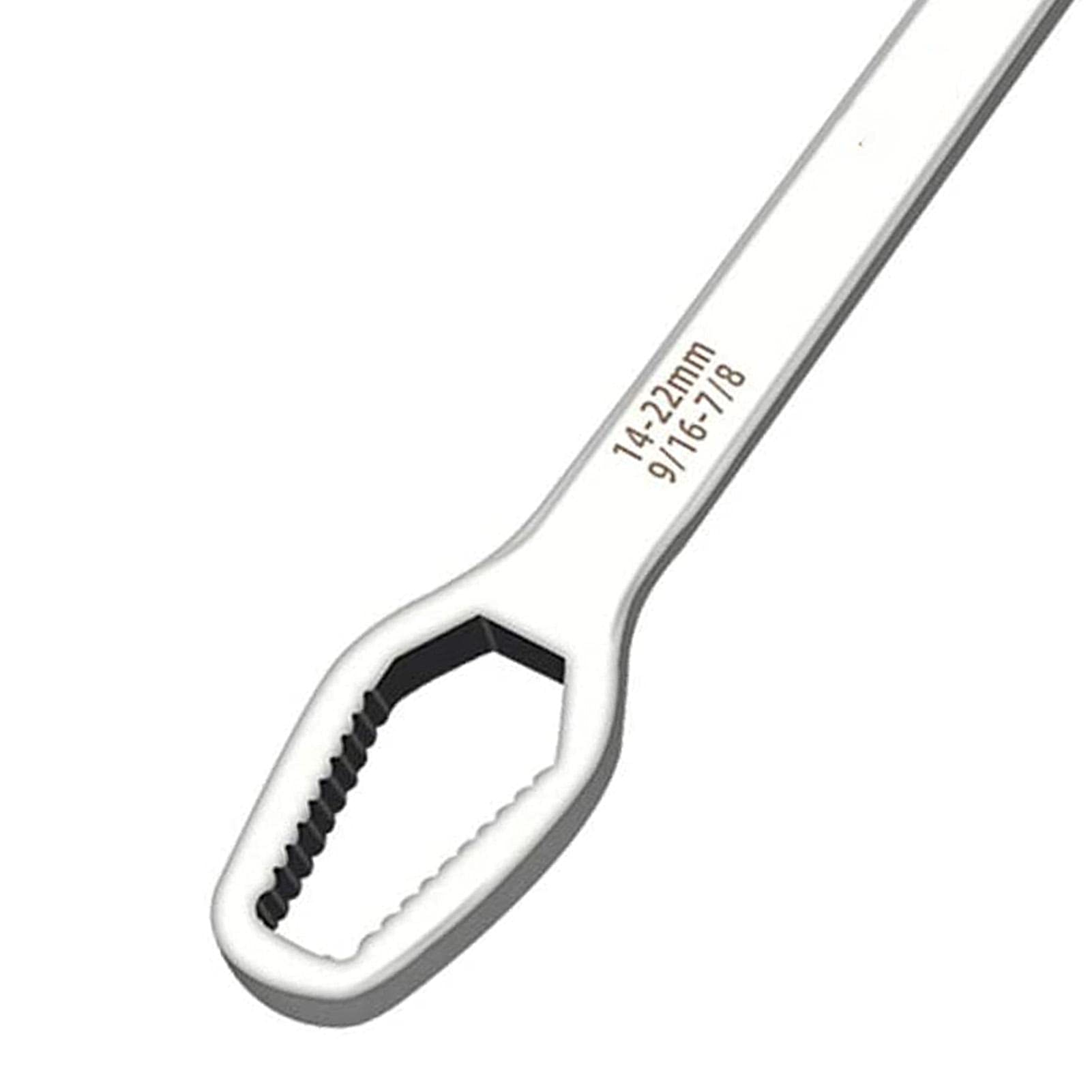 Englisches Schraubenschlüssel-Set, Mehrzweck-Chrom-Vanadium-Stahl, Mehrzweck-Englischschlüssel, 8-22 mm Handwerkzeug, Silber/Schwarz (optional) (Silber)
