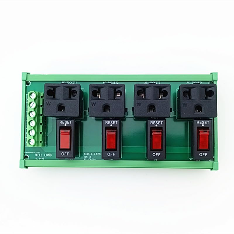 DIN Rail Mount AC 120V 4 Receptacle Outlet Power Module