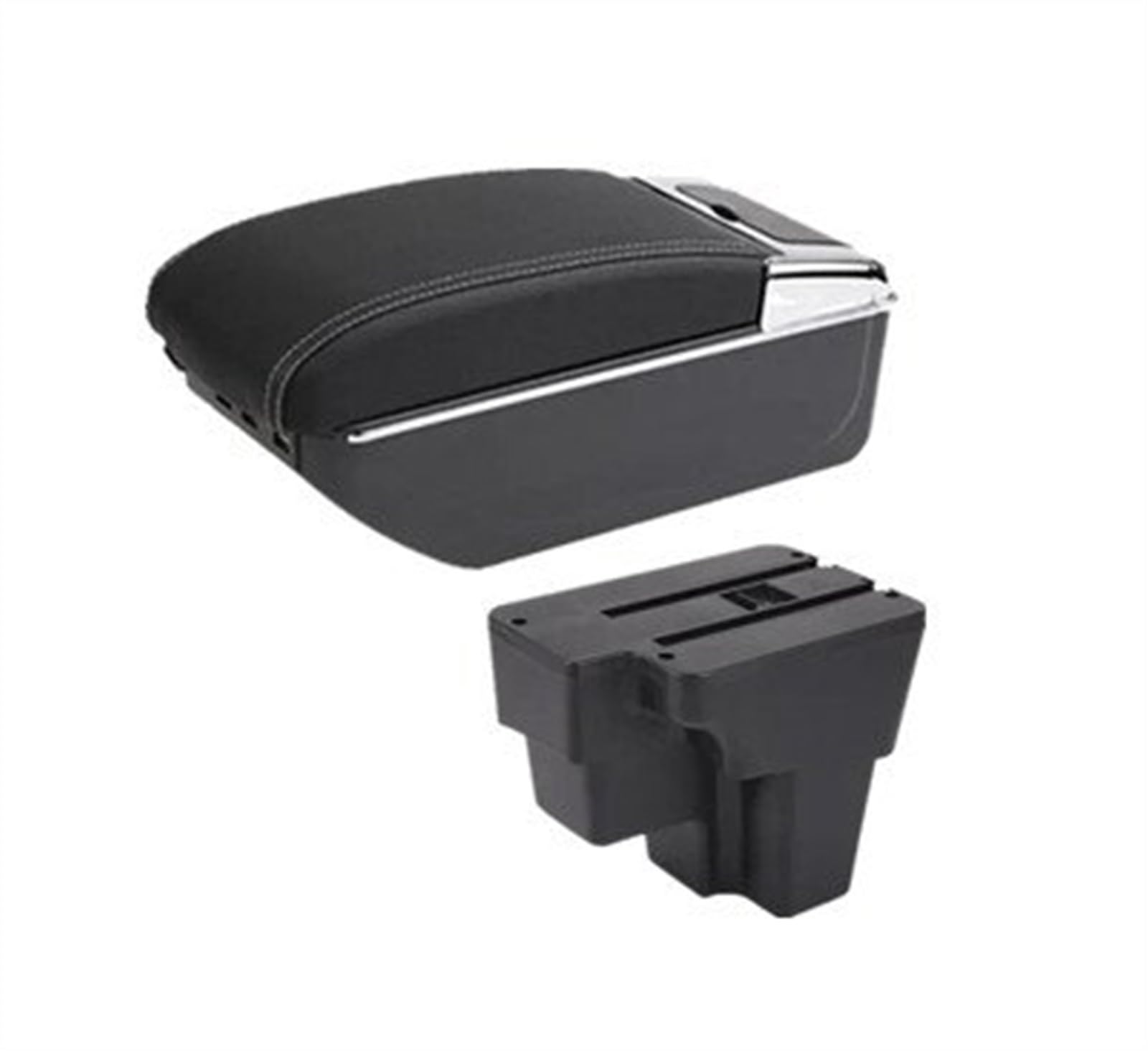 NOHEEU Car Armrest Special Storage Box Modification Parts Europe South For RIO For STONIC 2015-2023(C white line 7USB)
