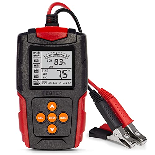 MOJINL Autobatterie Tester 12V 24V Autobatterietester Automotive Batterieladetester KFZ Lasttester Ladesystem Test-Scan-Tool Digital Battery Alternator Analyzer für PKW-LKW ATV SUV Boot Cover