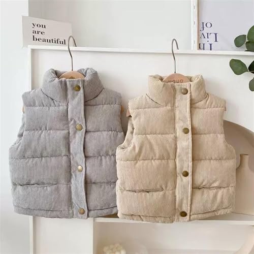 Boys Girls Vest Zip Up Sleeveless Jacket with Pockets Winter Warm Coat Outerwear Stand Collar Waistcoat4