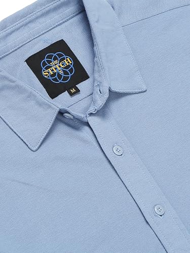Image of StitchX Men's Cotton Regular Fit Full Sleeve Solid Knitted Shirt