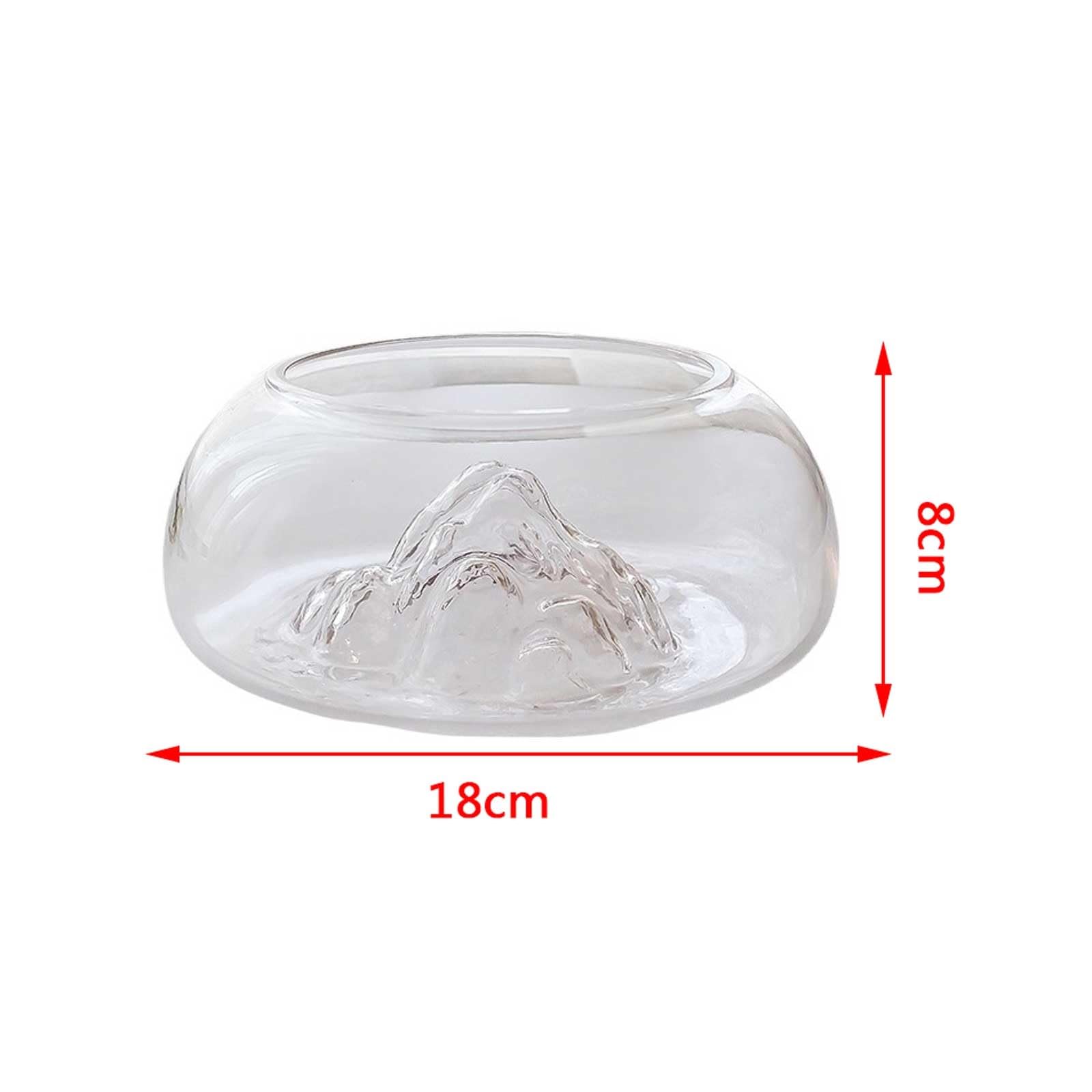Acquario per Pesci Glass Aquarium Thickened Living Room Small Spherical Fish Tank Household Transparent Desktop Turtle Tank with Raised Mountain Line Decoration Acquari