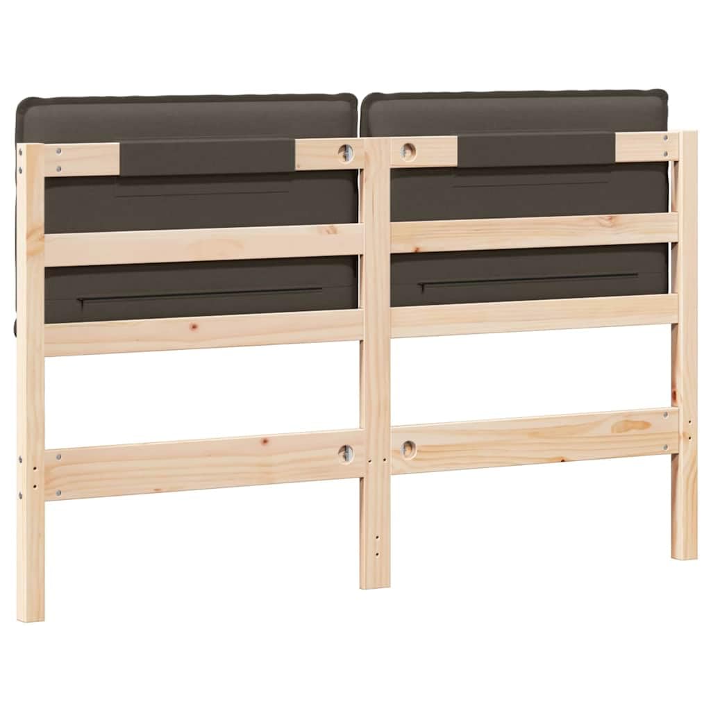 Wyściełany zagłówek z litego drewna sosnowego, naturalnie jasnoszary, 140 cm, nowoczesny design do sypialni, trwały i wygodny