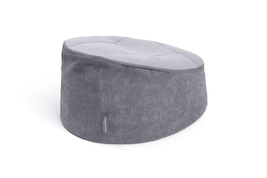 doomoo Transat Bébé Evolutif Fauteuil Enfant Seat'n Grow- Dès la Naissance et jusqu'à 25kg - Ultra Confort - Remplissage Microbilles et Tissus en Coton Doux Oeko-Tex et GOTS, Gris