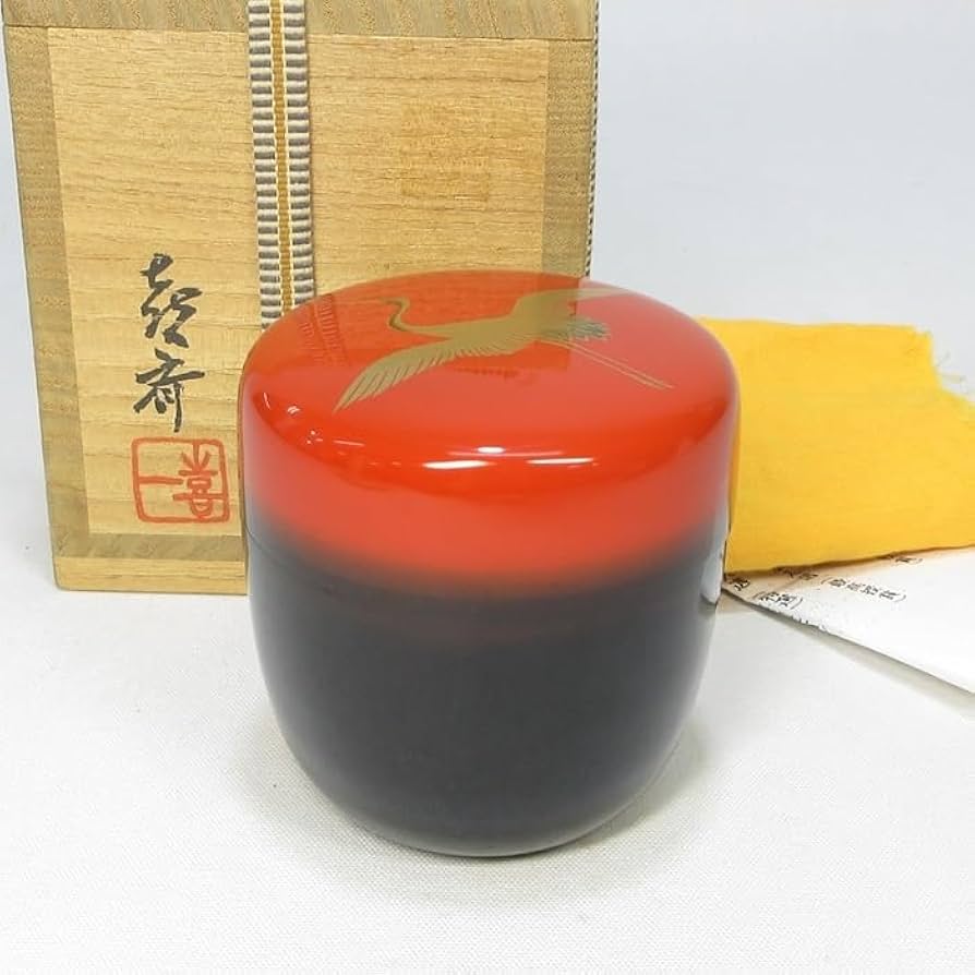 棗　池田喜一　加賀蒔絵　蝶にシダ　共箱　R1327ダN3 Amazon.co.jp: 【G0126】茶道具加賀蒔絵師池田喜斎(喜一)曙塗鶴