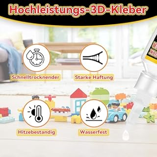 AstraVox Colla per Modellismo 60g con 6 Pipette, Colla Stampante 3d per PLA, PETG, ABS e TPU, Impermeabile, ad Asciugatura Rapida, Adesione Super Forte (trasparente)