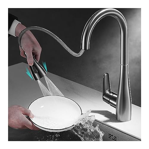 Robinet d'évier monotrou à poignée unique avec conduites d'eau