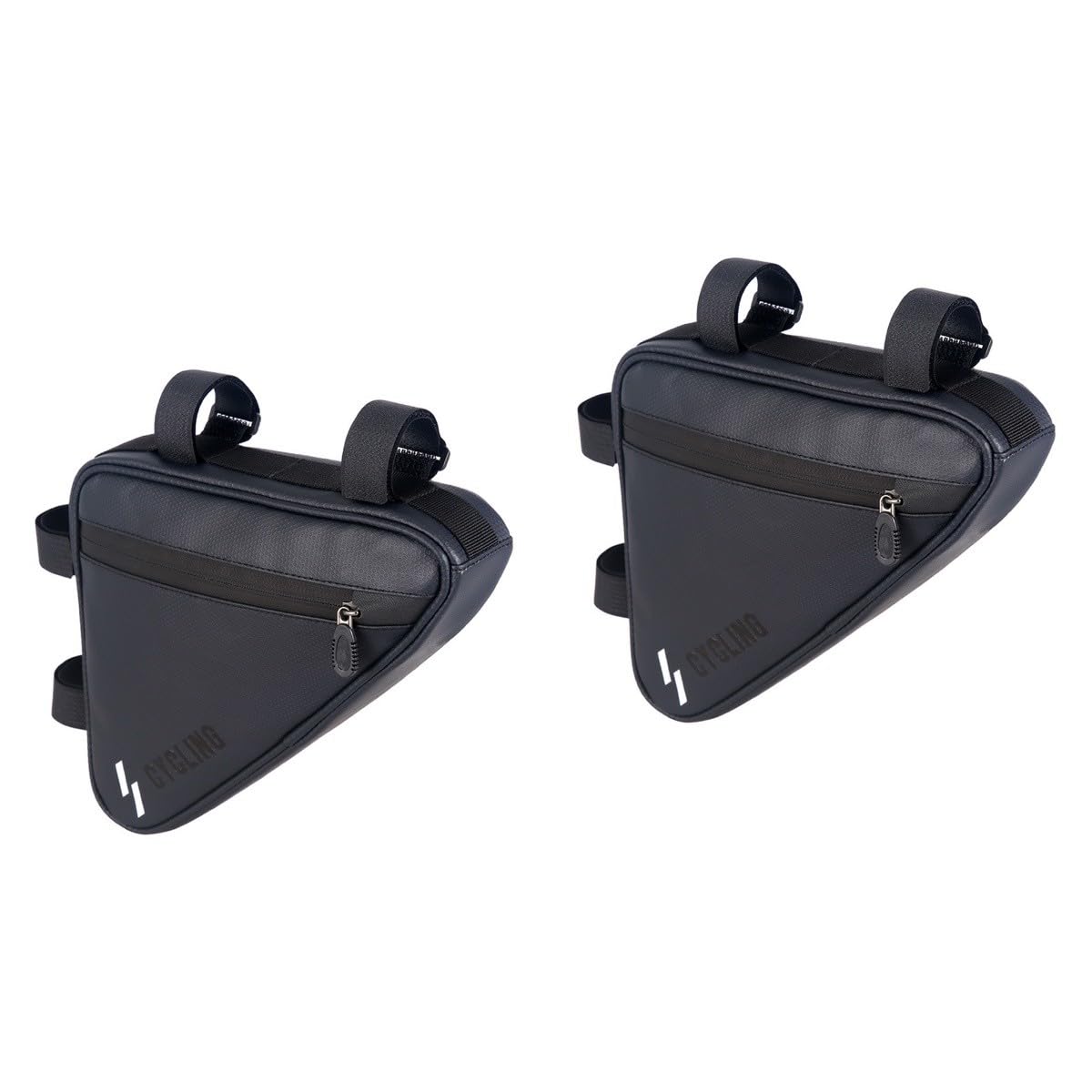 BESPORTBLE 2pezzi Borsa Per Bici Borsa Per Telaio Con Design Riflettente e Installazione Rapida Accessorio Per Ciclismo Nera