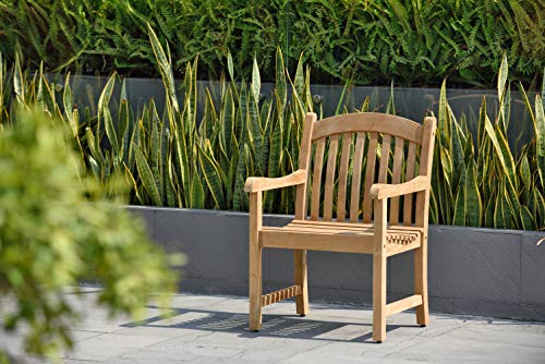 Amazonia Teak Extendable Oval Newcastle Patio Dining Set, 7-Piece, Brown