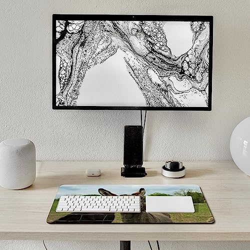 Desk Mat Large Desk Pad On Top Of Desks Gaming Mouse Pad Computer Keyboard Mat For Desk, Brown Furry Donkey Print With 3Mm Non-Slip Base And Stitched Edge For Home Office #TOP5