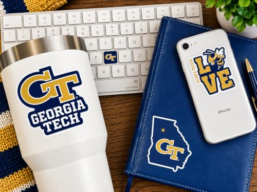 Image of Georgia Tech Stickers Decals Yellow Jacket Car Laptop Water Bottle 14 Pc
