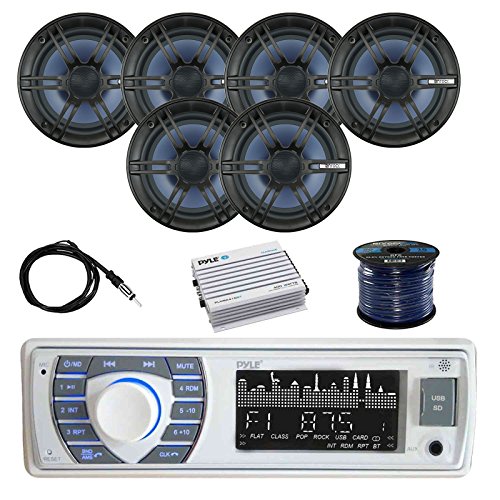 Pyle PLRMR23BTW Bluetooth Marine Receiver Stereo w/6.5