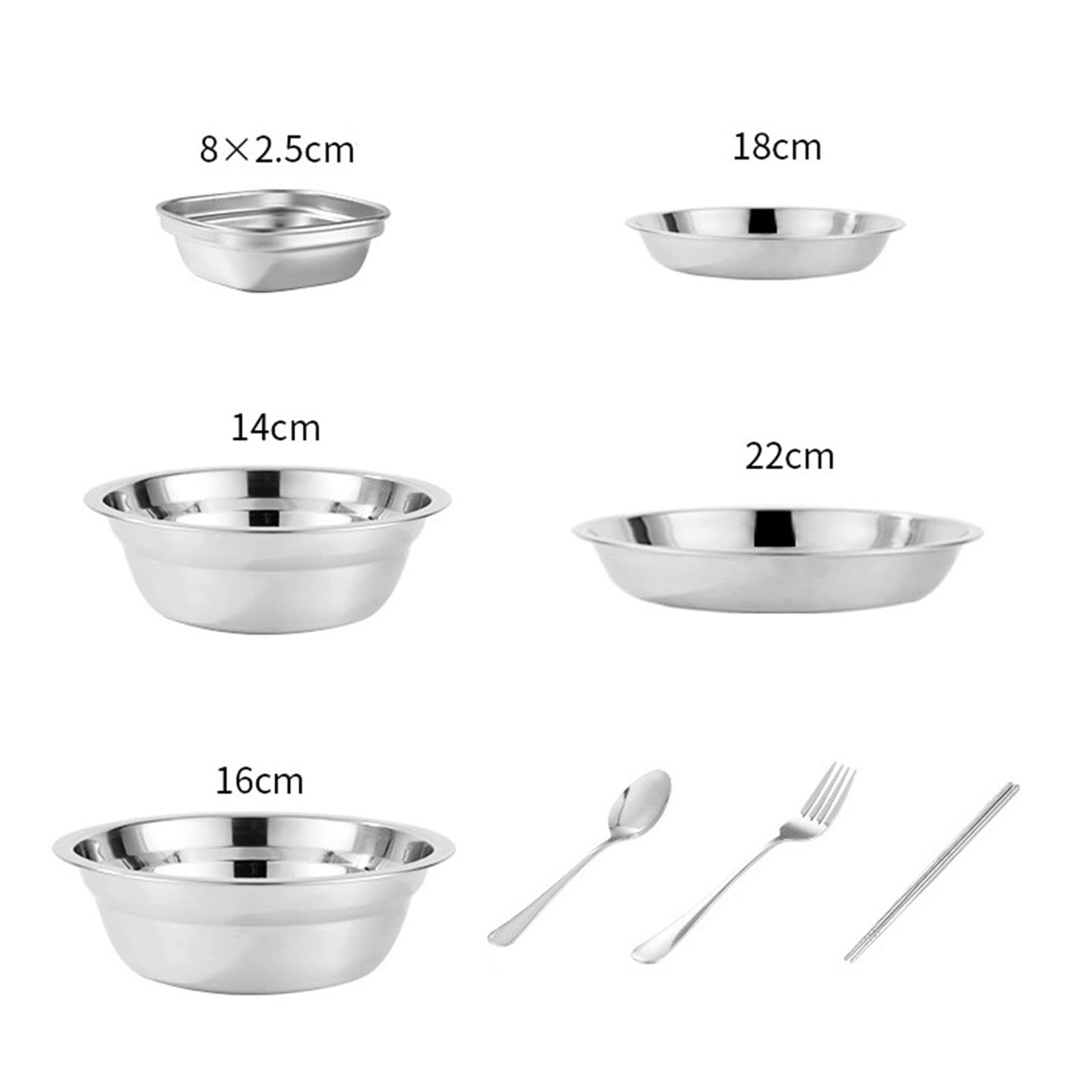 Outdoor Camping Utensilien Set mit Edelstahl Tellern Schüsseln Und Besteck Inklusive Tasche Zum Einfachen Transport für Backpacking Reisen, 30 Stück