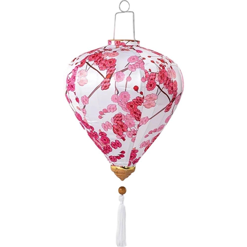 Luxylei Traditional Oval Silk Lanterns Oriental Chinese Japanese Hanging Lanterns for Outdoor Wedding Party Garden Home Festival Decor